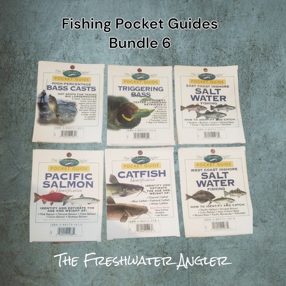 Fishing Laminated Pocket Guides - Set of 6 - Salt Water  -West Coast -East Coast
